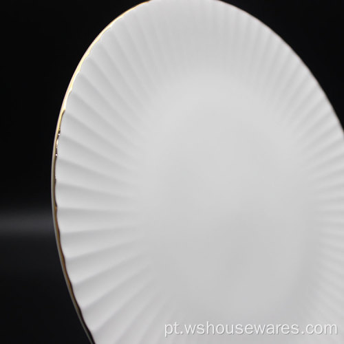 Decoração de casamento de alta qualidade Gold Rim Ceramic Tableware